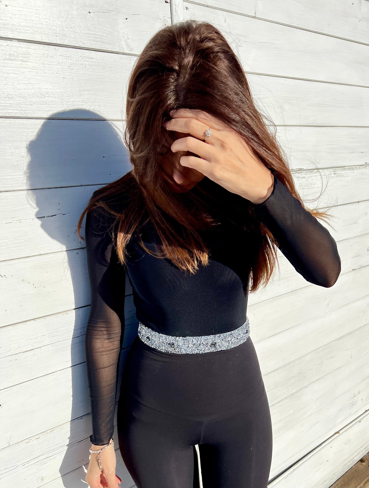 Anthracite foxi silk jewel belt