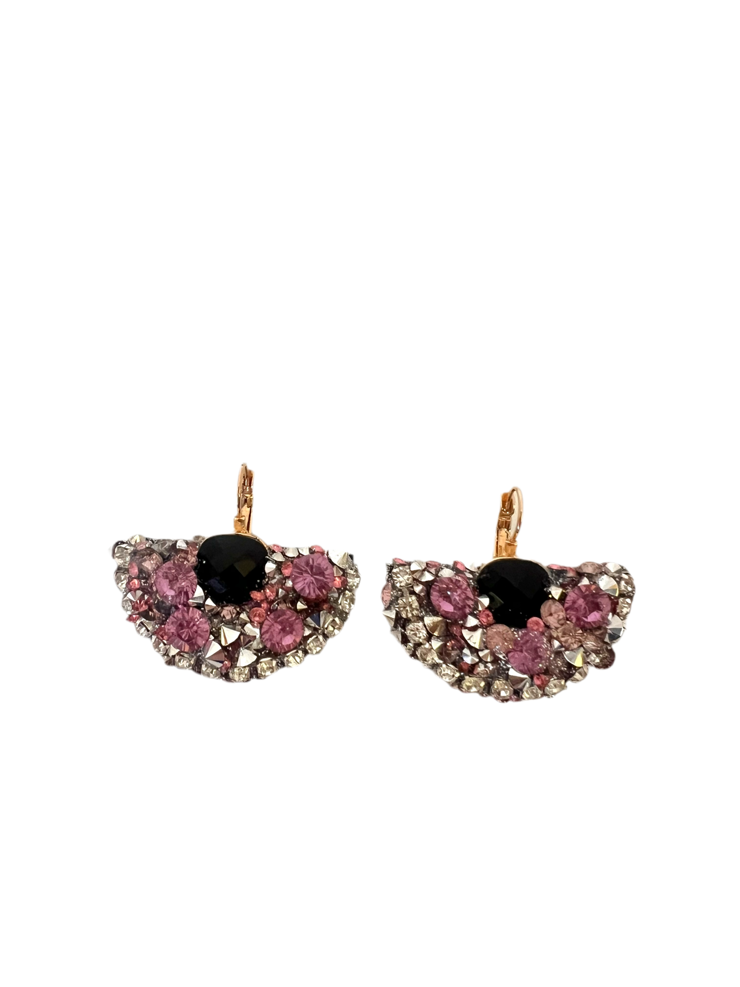 Orecchini cristalli rosa argento