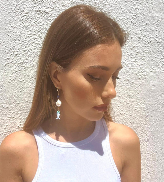 Orecchini mare blu
